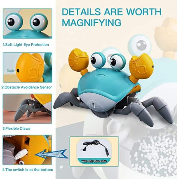 Rechargeable Crawling Musical Crab Toy – Interactive, Fun, and Engaging!