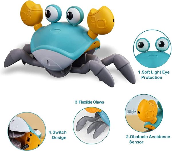 Rechargeable Crawling Musical Crab Toy – Interactive, Fun, and Engaging!