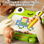 Magnetic Frog Drawing Board – Montessori Beads Puzzle Drawing Toy - Image 4